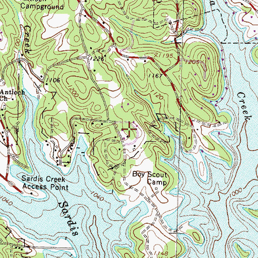 Topographic Map of Looper Lake, GA
