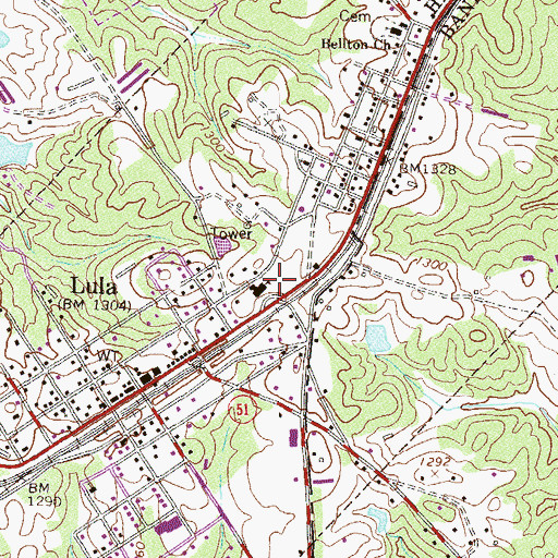 Topographic Map of Lula Elementary School, GA