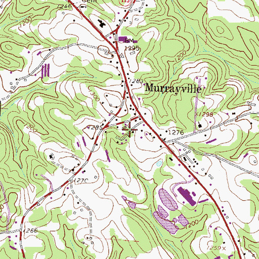 Topographic Map of Marlow, GA