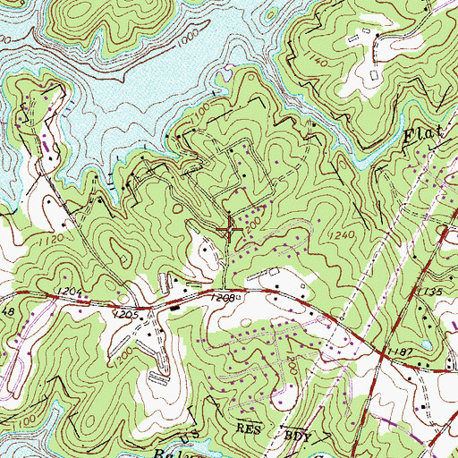 Topographic Map of Mountain View, GA