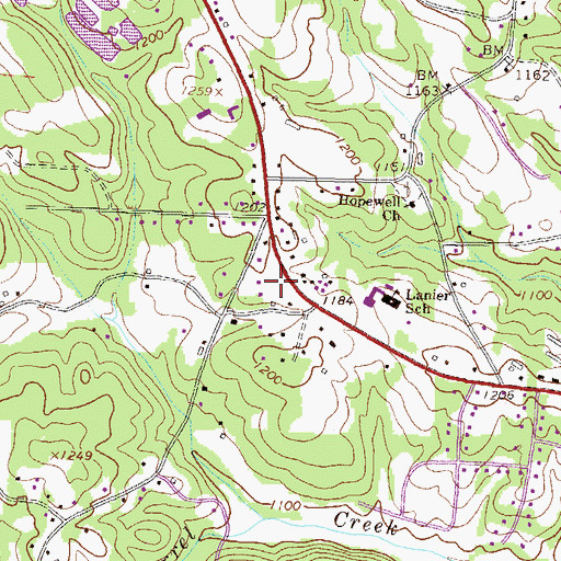 Topographic Map of Northlake Church, GA