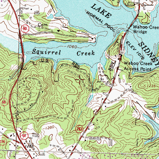 Topographic Map of Oak Harbor, GA