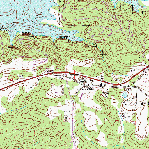 Topographic Map of Open Door Church, GA