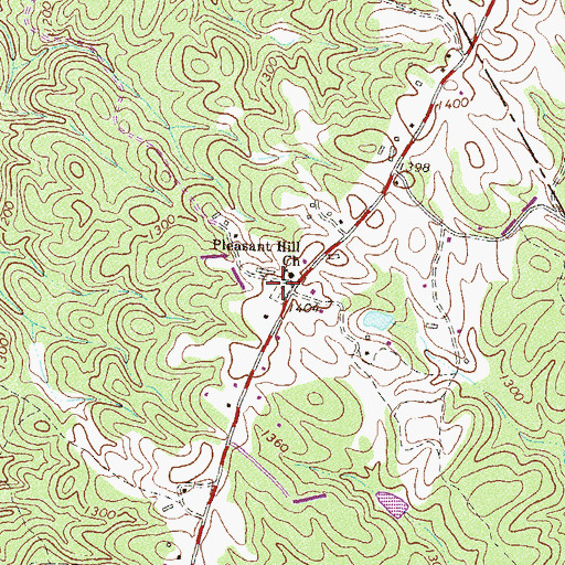 Topographic Map of Pleasant Hill Cemetery, GA