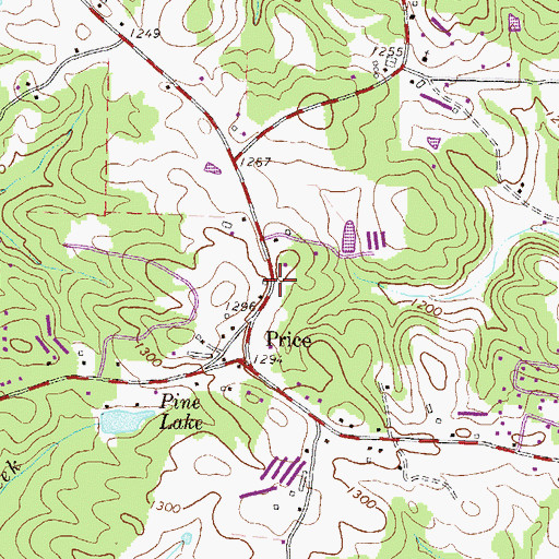 Topographic Map of Price School (historical), GA