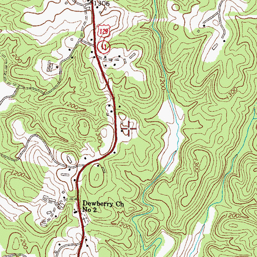 Topographic Map of River Run, GA
