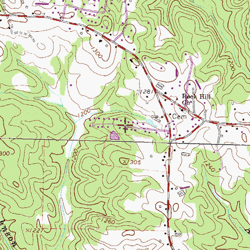 Topographic Map of Sardis Heights, GA