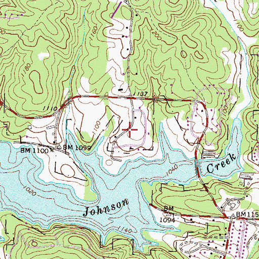 Topographic Map of Sardis Shores, GA