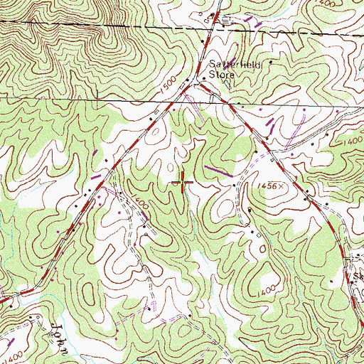 Topographic Map of Skitt Mountain School (historical), GA