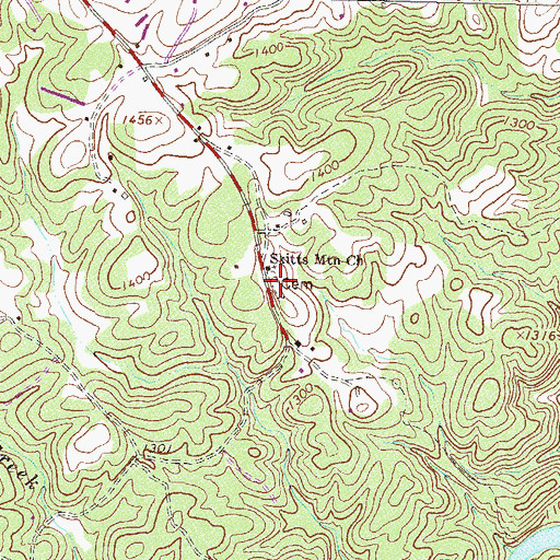 Topographic Map of Skitts Mountain Cemetery, GA
