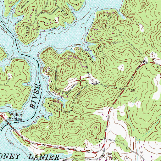 Topographic Map of Welchell, GA