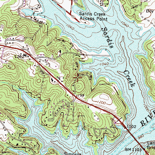 Topographic Map of White, GA