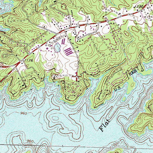 Topographic Map of Whitmire, GA