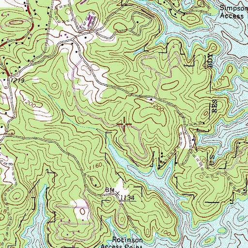 Topographic Map of Wolfs Head, GA