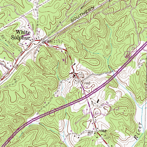 Topographic Map of Airline Baptist Church, GA