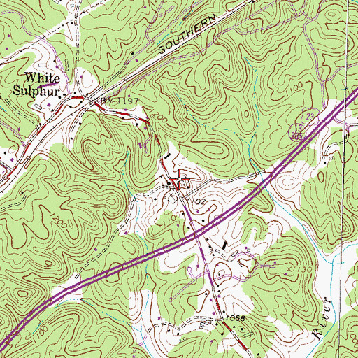 Topographic Map of Airline Cemetery, GA