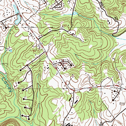 Topographic Map of Alandale, GA