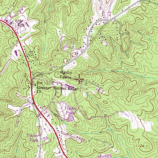 Topographic Map of Bailey, GA