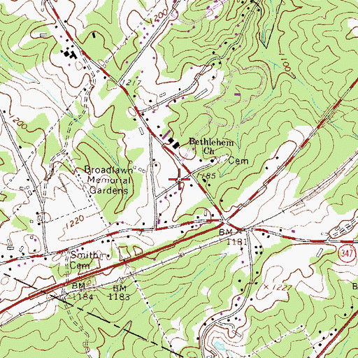 Topographic Map of Beard, GA