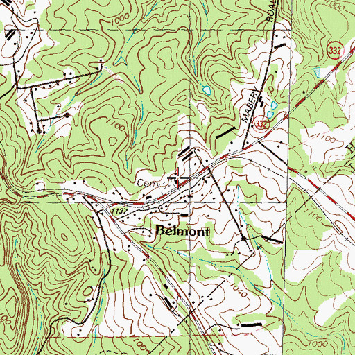 Topographic Map of Belmont Baptist Church, GA