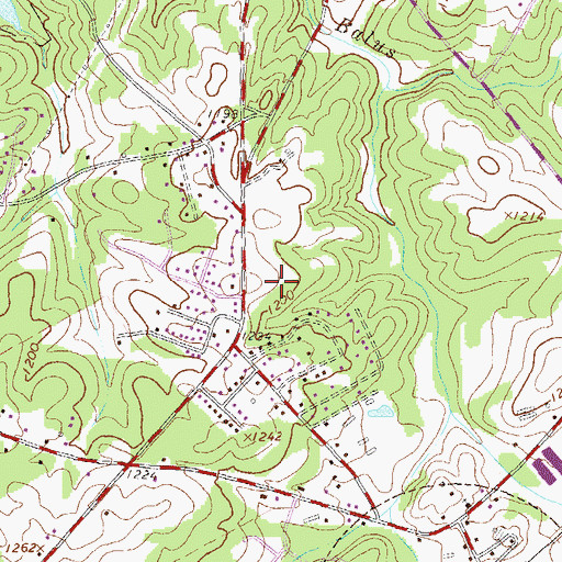 Topographic Map of Bentwood, GA