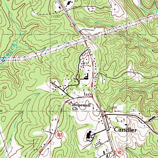 Topographic Map of Bolman Estates, GA