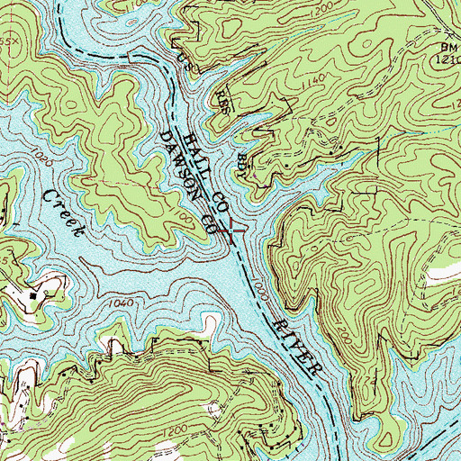 Topographic Map of Bolding Bridge (historical), GA