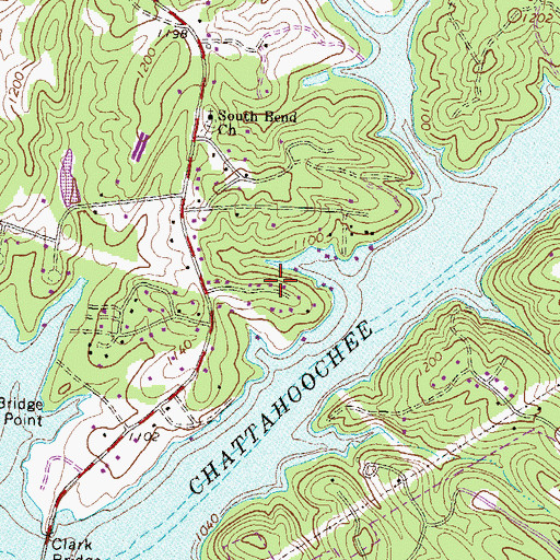 Topographic Map of Botany Woods, GA