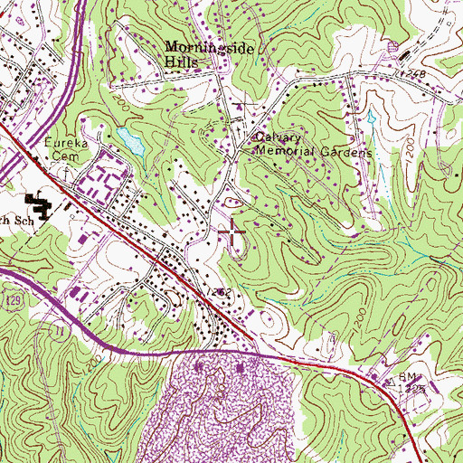 Topographic Map of Camellia Heights, GA