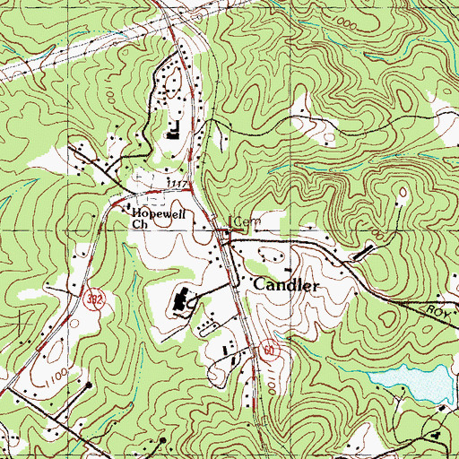 Topographic Map of Candler Methodist Church, GA
