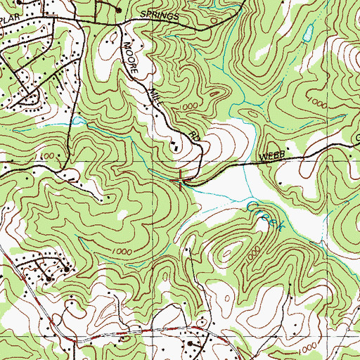 Topographic Map of Carvers Mill (historical), GA