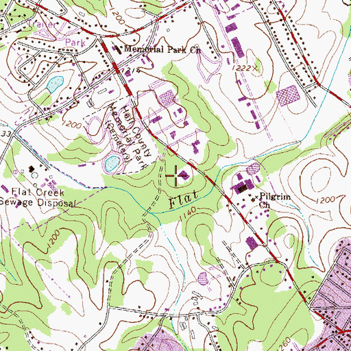 Topographic Map of Centennial Industrial Park, GA