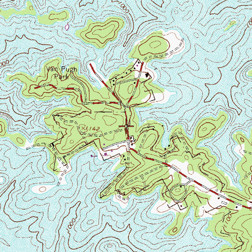 Topographic Map of Center School (historical), GA