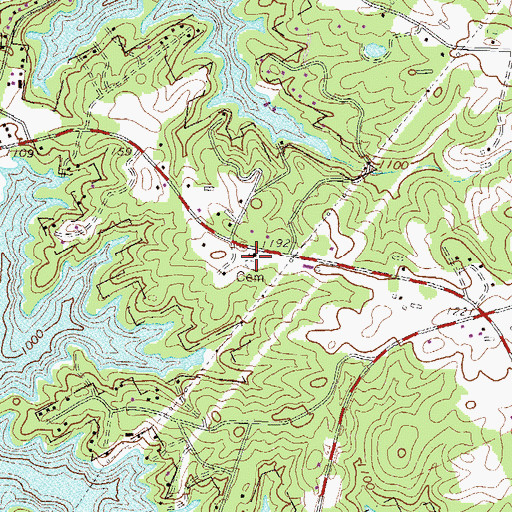 Topographic Map of Chattahoochee Baptist Church, GA