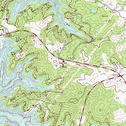 Topographic Map of Chattahoochee Baptist Cemetery, GA