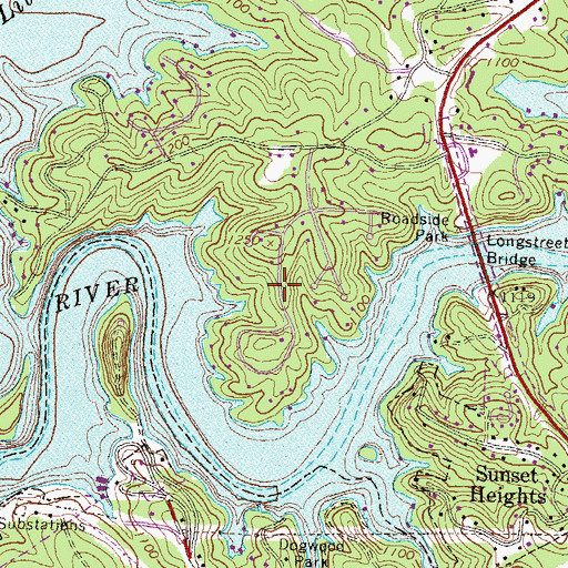 Topographic Map of Chattahoochee Landing, GA