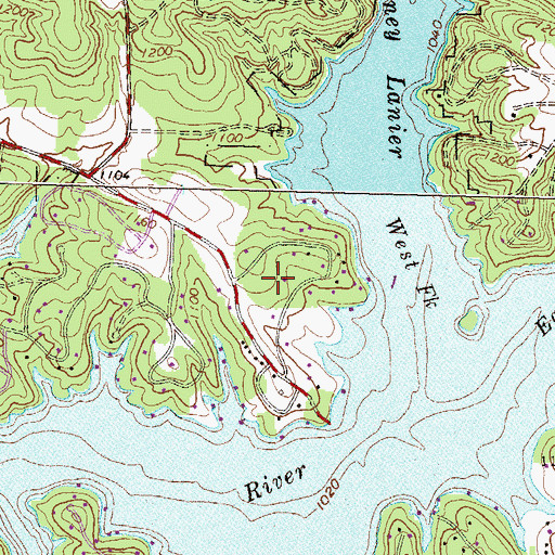 Topographic Map of Cherokee Meadows, GA