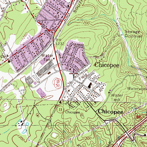Topographic Map of Chicopee Mill and Village Historic District, GA