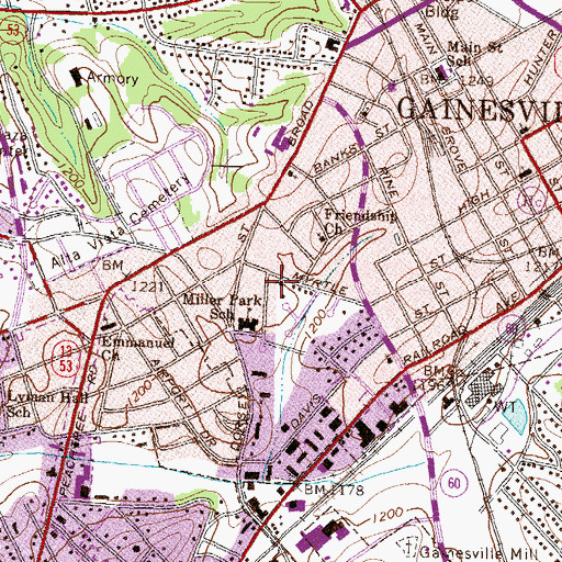 Topographic Map of Church of God, GA
