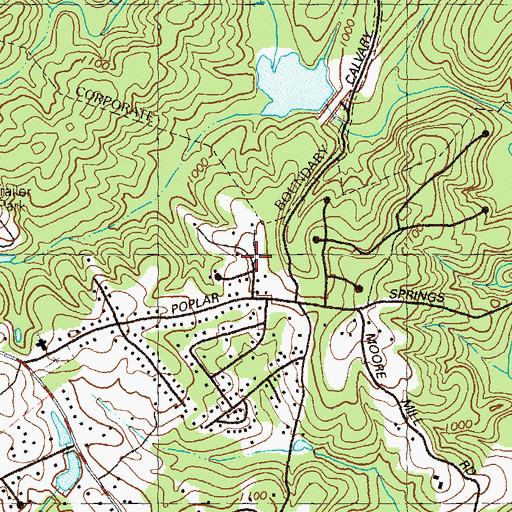 Topographic Map of Colony South, GA