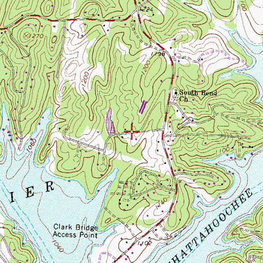 Topographic Map of Dixie Hills, GA