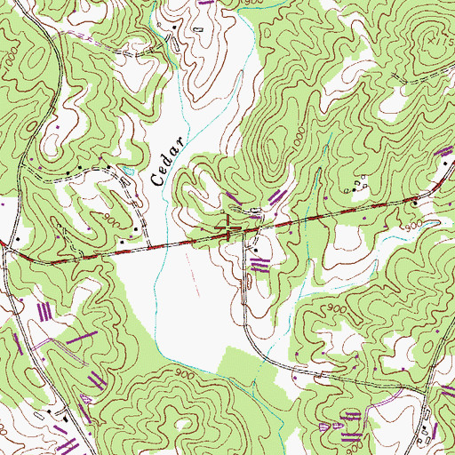 Topographic Map of East Hall Baptist Church, GA
