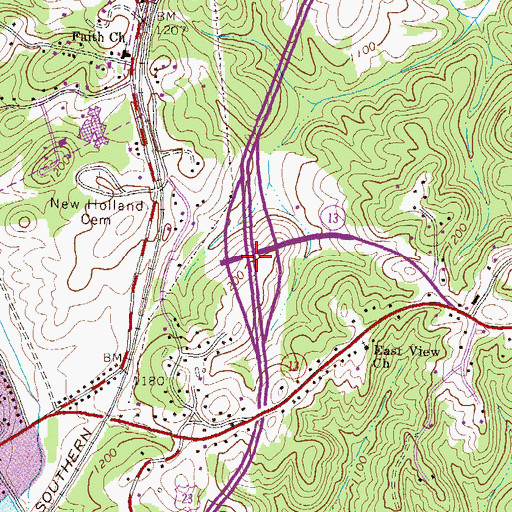 Topographic Map of Exit 7, GA