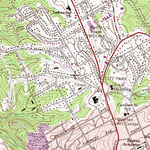 Topographic Map of Gainesville Fire Department Station 2, GA