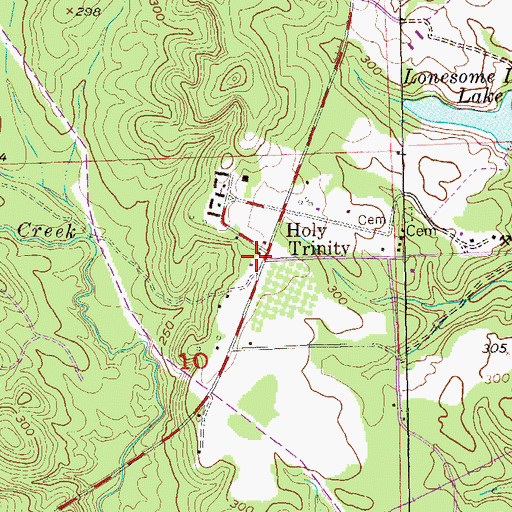 Topographic Map of Holy Trinity Post Office, AL