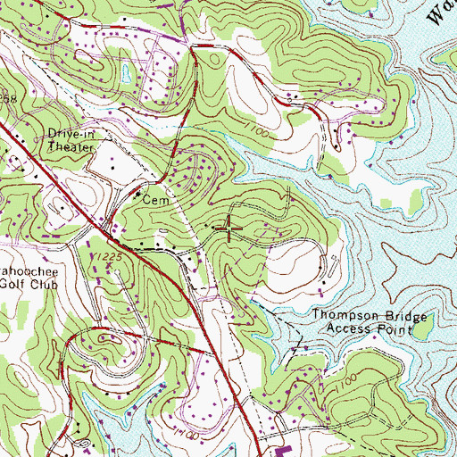 Topographic Map of Fox Hollow, GA