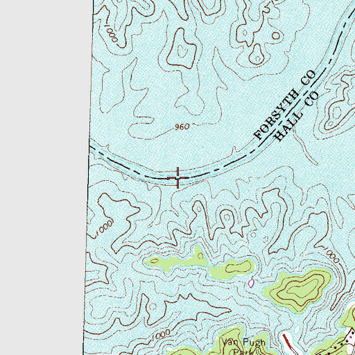 Topographic Map of Gaines Ferry (historical), GA