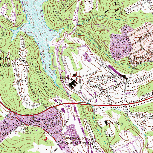 Topographic Map of Gainesville High School, GA