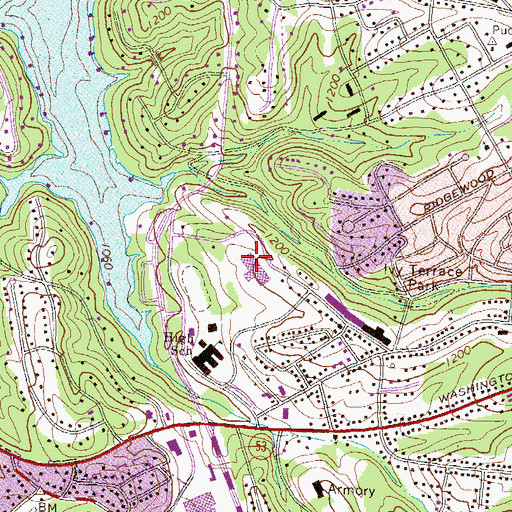 Topographic Map of Gainesville Middle School, GA