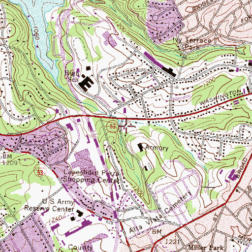 Topographic Map of Gainesville West Shopping Center, GA